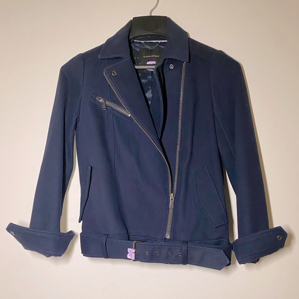 Banana Republic Woman’s Belted Moto Biker Jacket in Size XS